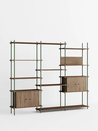 Shelving System – s.200.3.B van MOEBE in Smoked-Oak/Pine-Green – productfoto 4 van 4