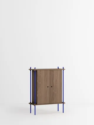 Shelving System – s.115.1.C von MOEBE in Smoked-Oak/Deep-Blue – Produktfoto 4 von 4