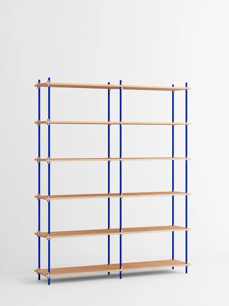 Shelving System – s.200.2.B van MOEBE in Oak/Deep-Blue – productfoto 4 van 4