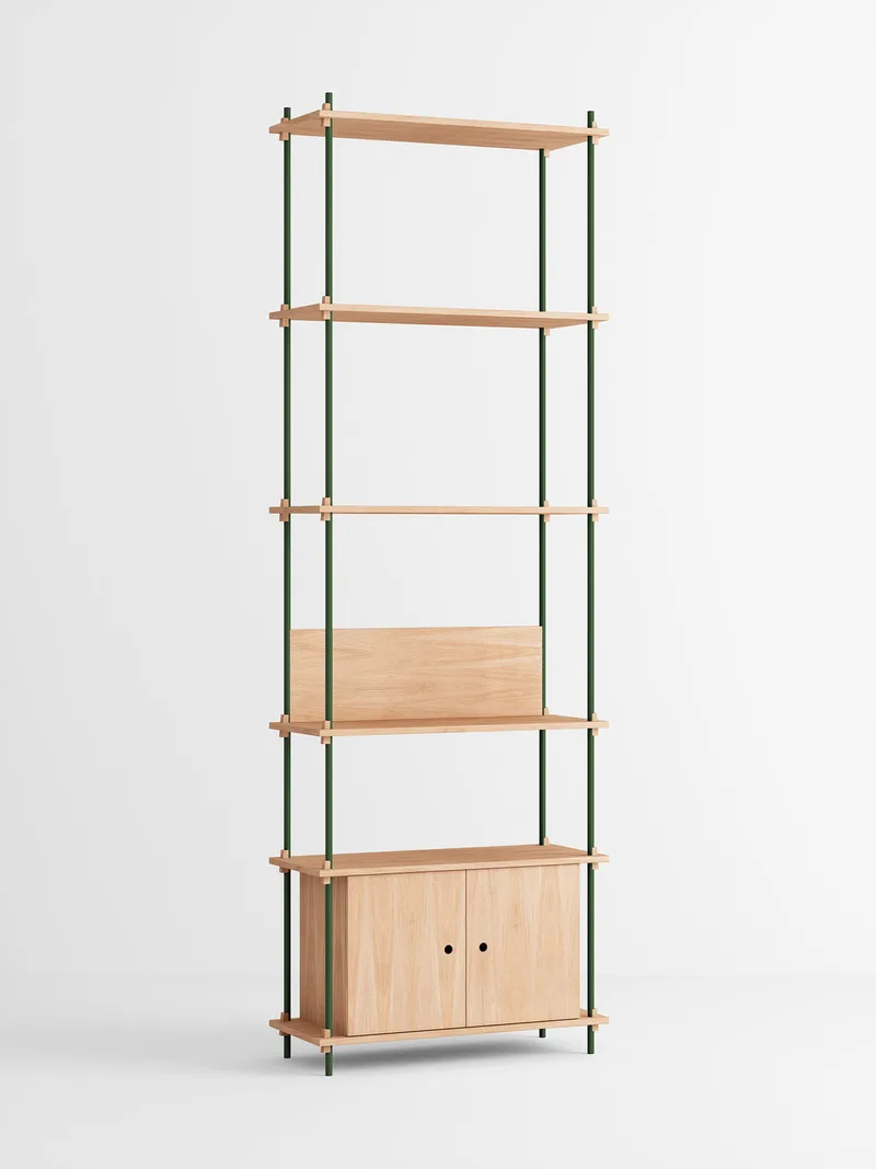 Shelving System – s.255.1.B de MOEBE en Oak/Pine-Green – photo du produit 4 sur 4