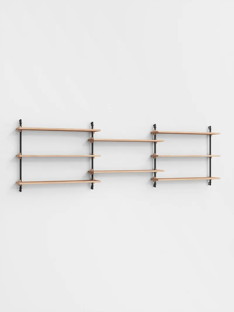 Wall Shelving – ws.65.3 by MOEBE in Oak/Black – product photo 4 of 4