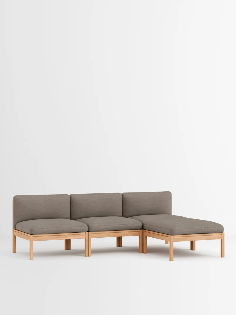 3 Seater Sofa with Chaise Longue van MOEBE in Autumn, Autumn 101, Oak – productfoto 26 van 32