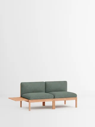 2 Seater Sofa with 1 Side Table von MOEBE in Moss, Moss 0003, Oak – Produktfoto 35 von 35