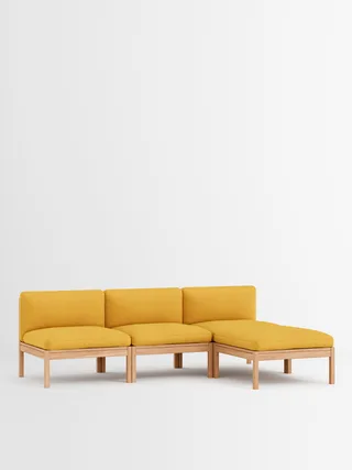 3 Seater Sofa with Chaise Longue van MOEBE in Autumn, Autumn 101, Oak – productfoto 2 van 32