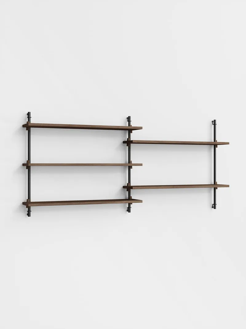 Wall Shelving – ws.65.2 by MOEBE in Smoked-Oak/Black – product photo 4 of 4