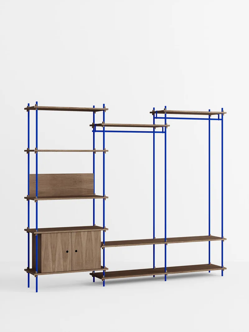 Shelving System – s.200.3.C de MOEBE en Smoked-Oak/Deep-Blue – photo du produit 4 sur 4