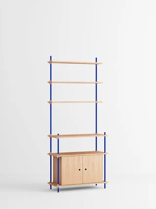 Shelving System – s.200.1.C by MOEBE in Oak/Deep-Blue – product photo 4 of 4