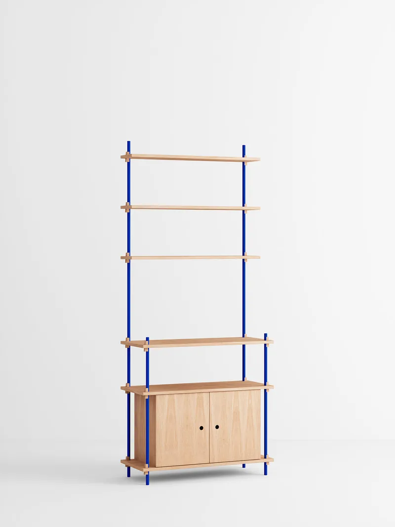 Shelving System – s.200.1.C by MOEBE in Oak/Deep-Blue – product photo 4 of 4