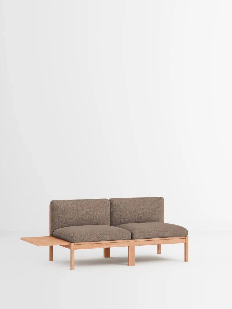 2 Seater Sofa with 1 Side Table von MOEBE in Moss, Moss 0013, Oak – Produktfoto 35 von 35