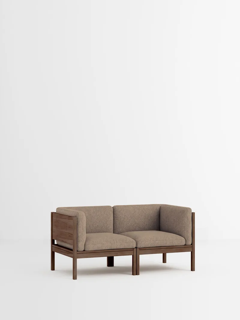 2 Seater Sofa with Sides by MOEBE in Moss, Moss 0013, Smoked Oak – product photo 35 of 35