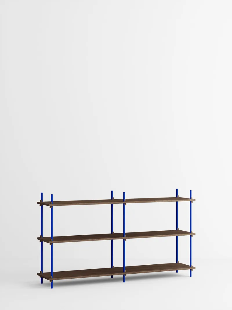 Shelving System – s.85.2.B van MOEBE in Smoked-Oak/Deep-Blue – productfoto 4 van 4
