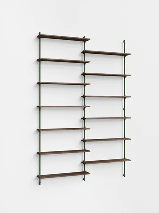 Wall Shelving – ws.230.2 de MOEBE en Smoked-Oak/Pine-Green – photo du produit 5 sur 5