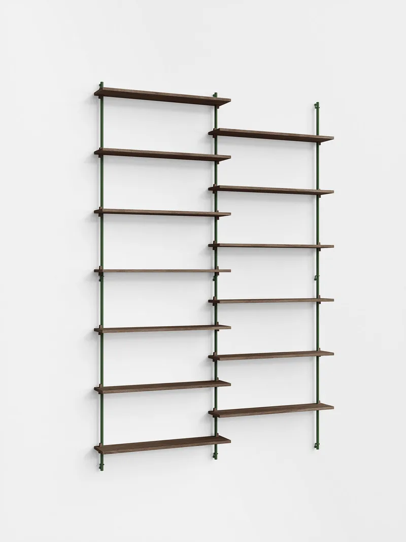 Wall Shelving – ws.230.2 de MOEBE en Smoked-Oak/Pine-Green – photo du produit 5 sur 5