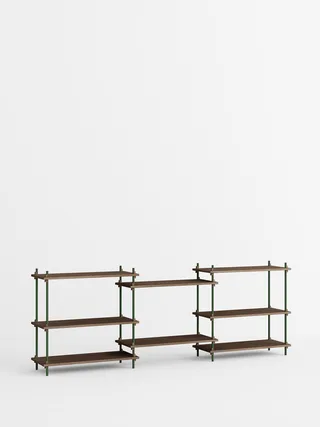 Shelving System – s.85.3.A van MOEBE in Smoked-Oak/Pine-Green – productfoto 4 van 4