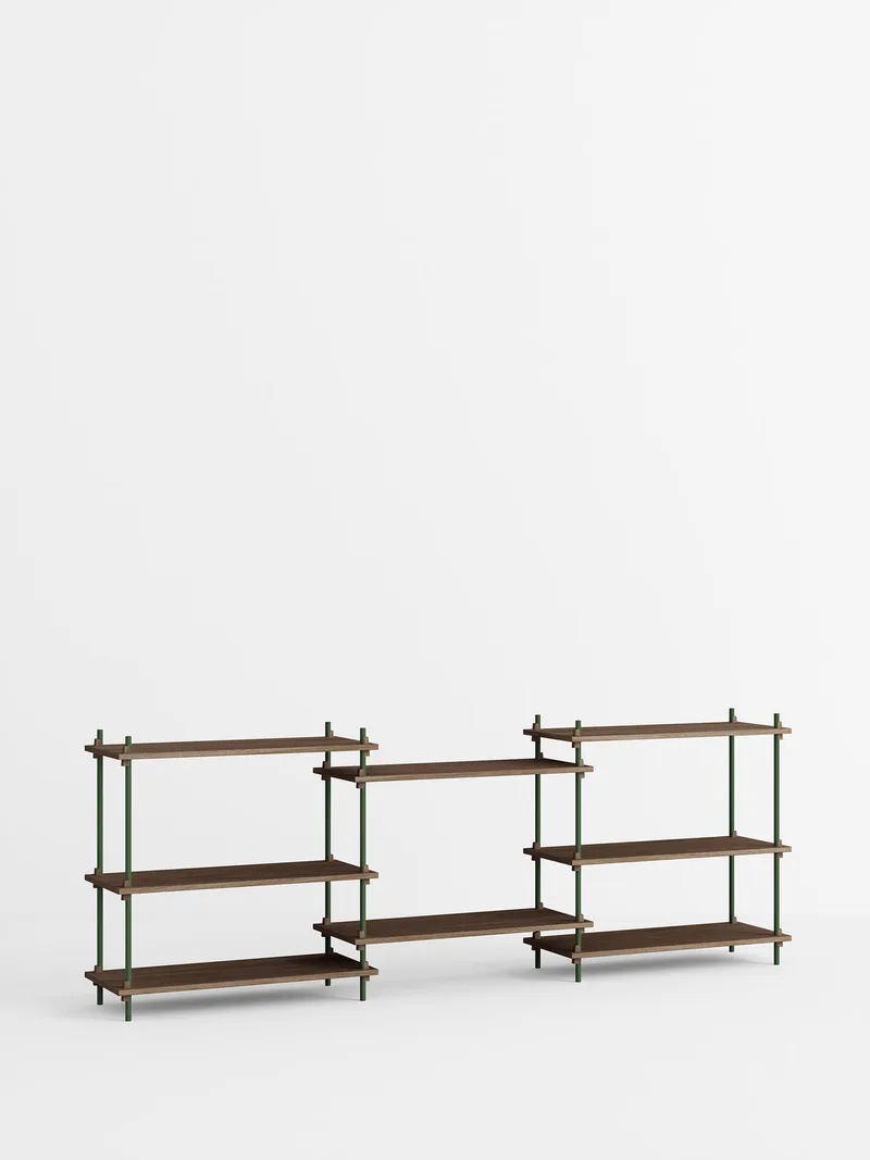 Shelving System – s.85.3.A van MOEBE in Smoked-Oak/Pine-Green – productfoto 4 van 4