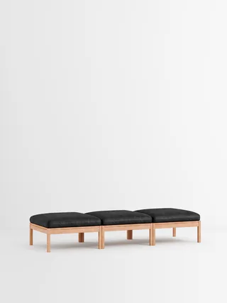 3 Seater Daybed von MOEBE in Leather, Black Leather, Oak – Produktfoto 35 von 35