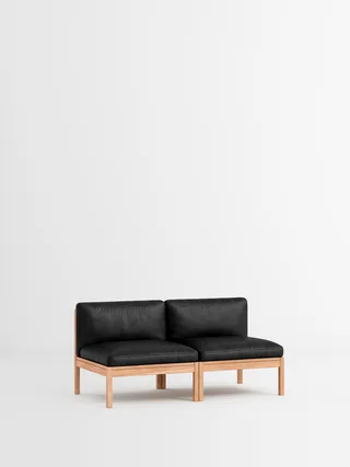 2 Seater Sofa by MOEBE in Leather, Black Leather, Oak – product photo 35 of 35