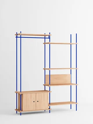 Shelving System – s.200.2.G von MOEBE in Oak/Deep-Blue – Produktfoto 4 von 4
