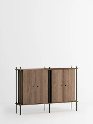 Shelving System – s.115.2.E de MOEBE en Smoked-Oak/Pine-Green – photo du produit 4 sur 4