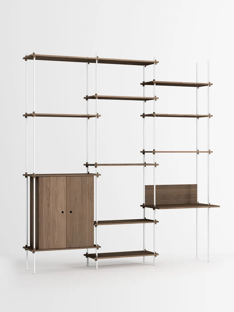 Shelving System – s.255.3.E von MOEBE in Smoked-Oak/White – Produktfoto 4 von 4