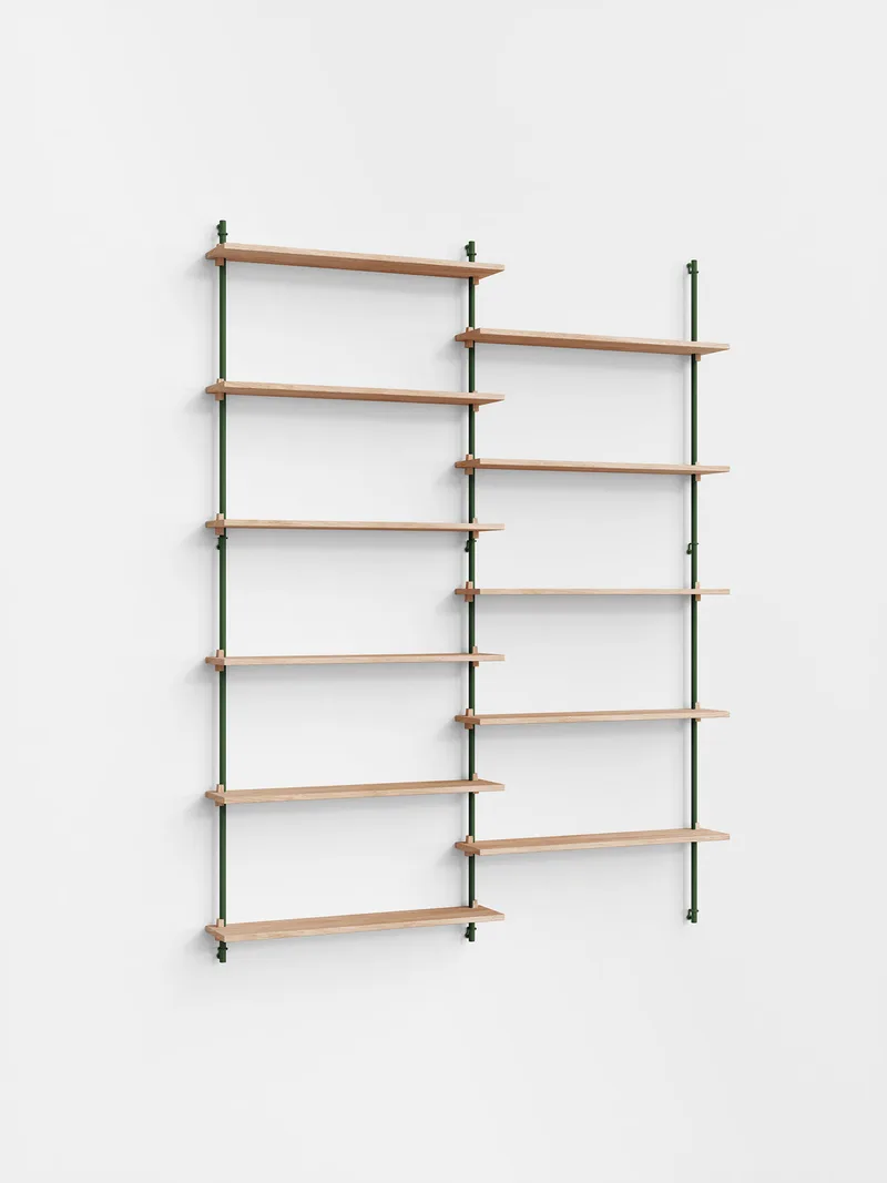 Wall Shelving – ws.200.2 by MOEBE in Oak/Pine-Green – product photo 4 of 4