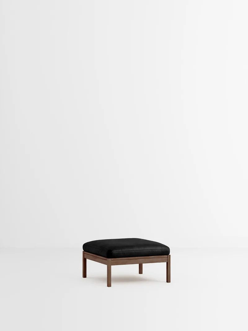 Ottoman van MOEBE in Leather, Black Leather, Smoked Oak – productfoto 35 van 35