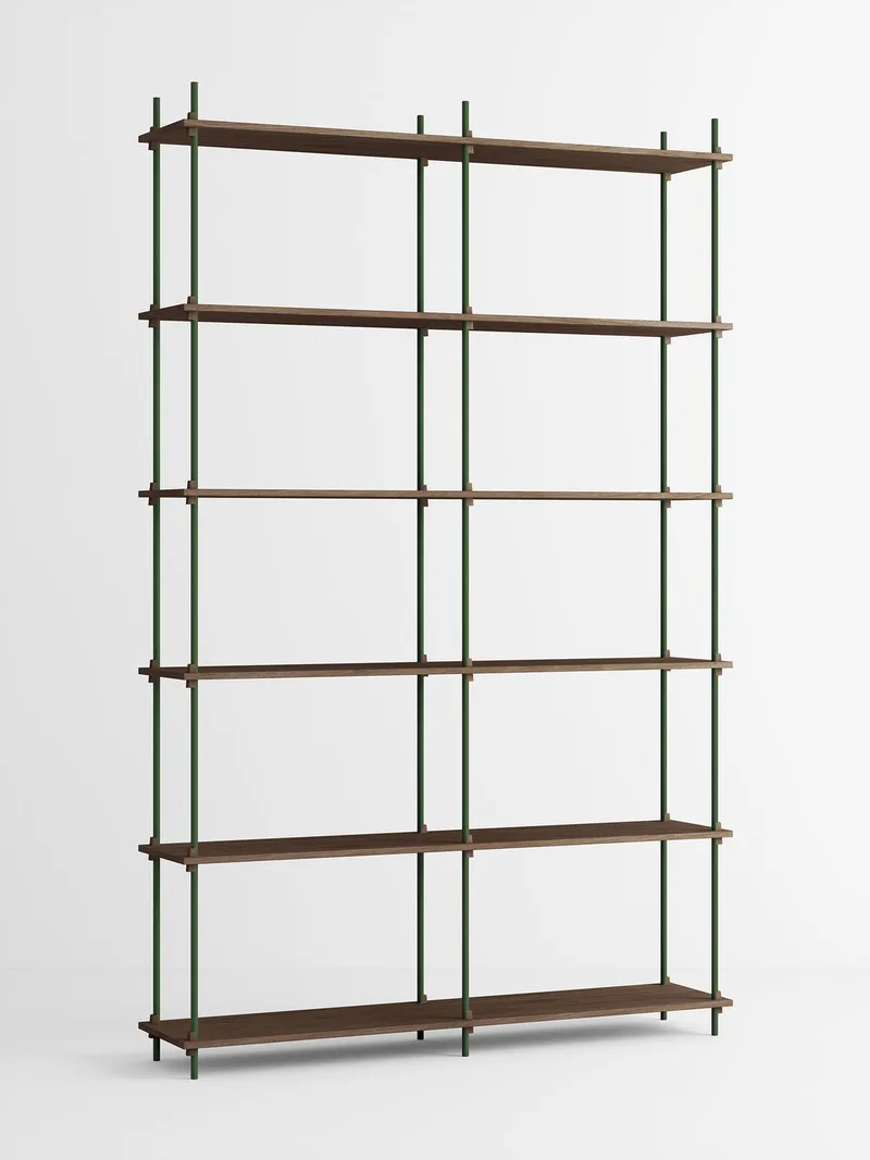 Shelving System – s.255.2.B van MOEBE in Smoked-Oak/Pine-Green – productfoto 4 van 4