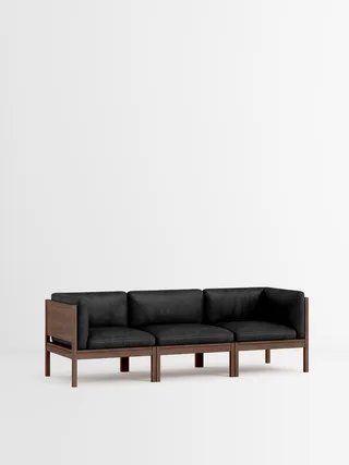 3 Seater Sofa with Sides von MOEBE in Leather, Black Leather, Smoked Oak – Produktfoto 35 von 35