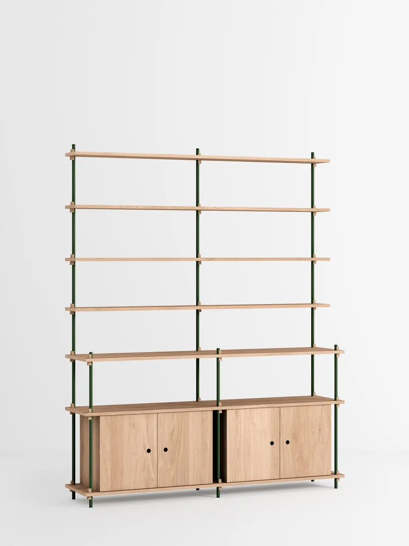 Shelving System – s.200.2.H van MOEBE in Oak/Pine-Green – productfoto 4 van 4