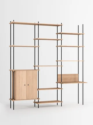 Shelving System – s.255.3.E van MOEBE in Oak/Black – productfoto 4 van 4