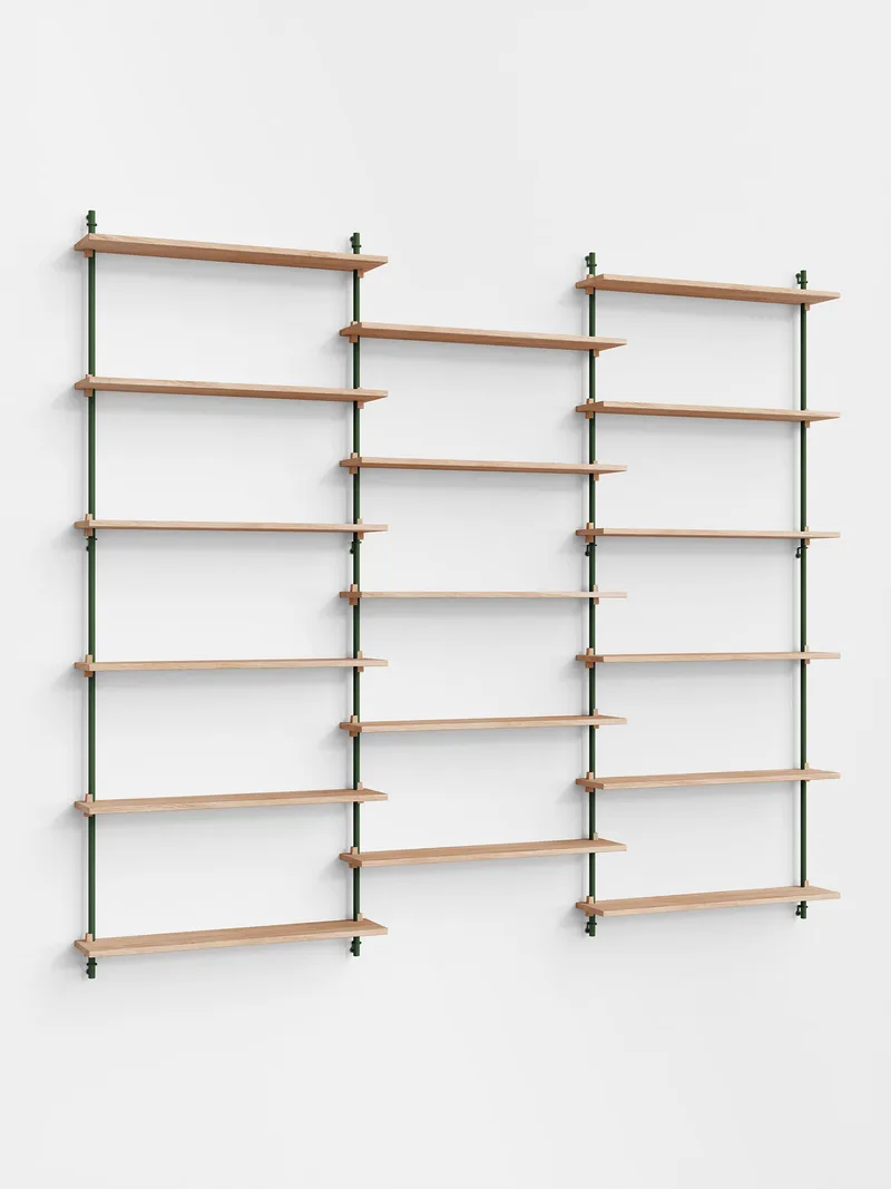 Wall Shelving – ws.200.3 by MOEBE in Oak/Pine-Green – product photo 4 of 4