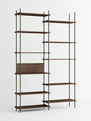 Shelving System – s.255.2.A van MOEBE in Smoked-Oak/Pine-Green – productfoto 4 van 4