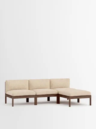 3 Seater Sofa with Chaise Longue van MOEBE in Moss, Moss 0019, Smoked Oak – productfoto 33 van 33