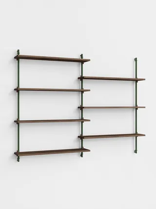 Wall Shelving – ws.115.2 van MOEBE in Smoked-Oak/Pine-Green – productfoto 5 van 5