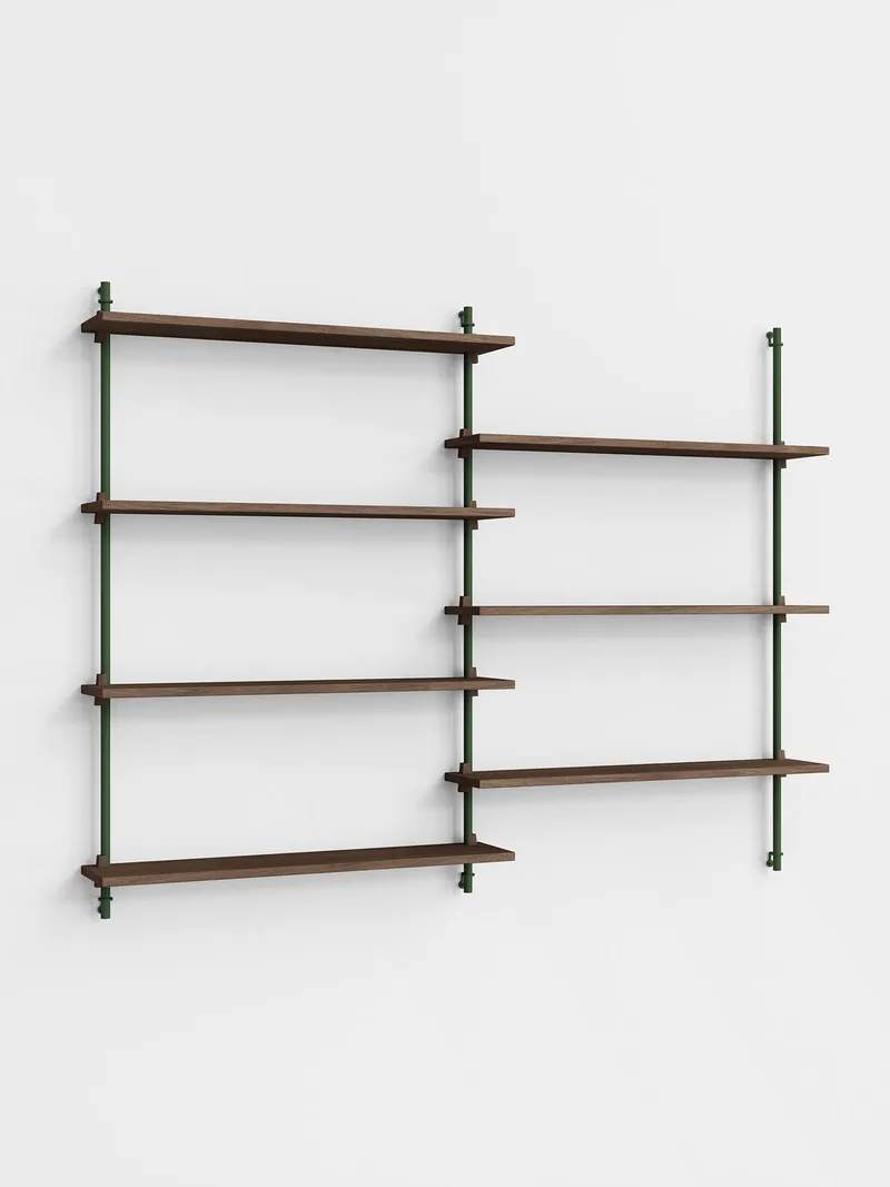 Wall Shelving – ws.115.2 van MOEBE in Smoked-Oak/Pine-Green – productfoto 5 van 5