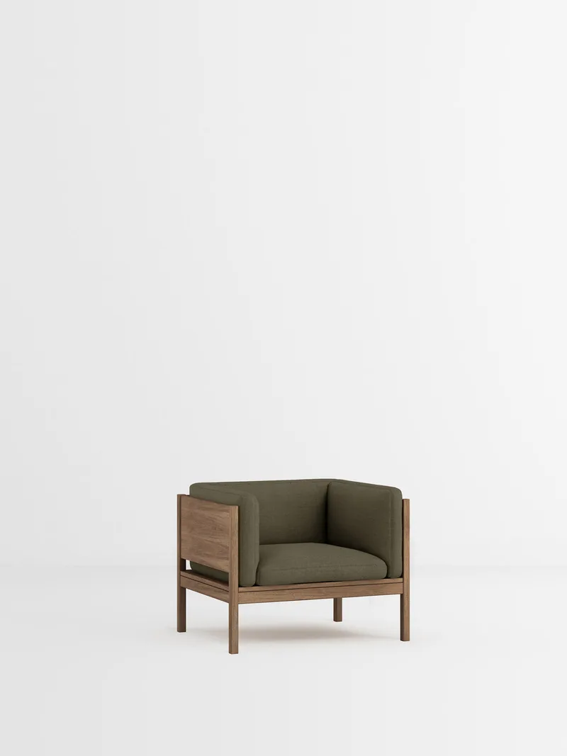Lounge Chair de MOEBE en Re-Wool 2, Re-Wool 2 – 977, Smoked Oak – photo du produit