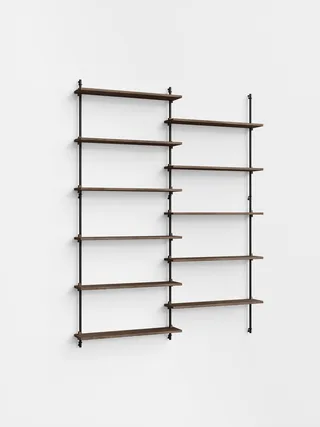 Wall Shelving – ws.200.2 by MOEBE in Smoked-Oak/Black – product photo 4 of 4