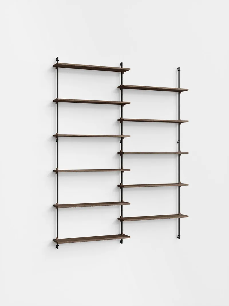 Wall Shelving – ws.200.2 by MOEBE in Smoked-Oak/Black – product photo 4 of 4