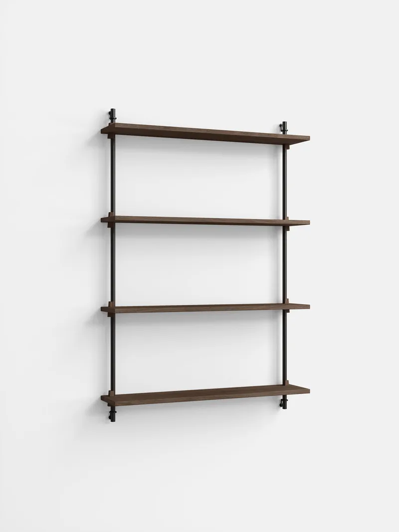 Wall Shelving – ws.115.1 de MOEBE en Smoked-Oak/Black – photo du produit 4 sur 4