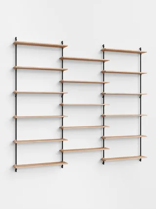 Wall Shelving – ws.200.3 by MOEBE in Oak/Black – product photo 4 of 4