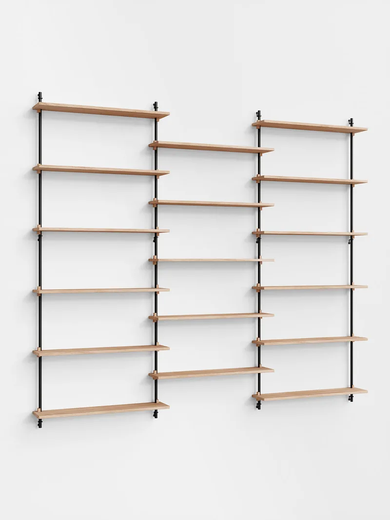 Wall Shelving – ws.200.3 by MOEBE in Oak/Black – product photo 4 of 4