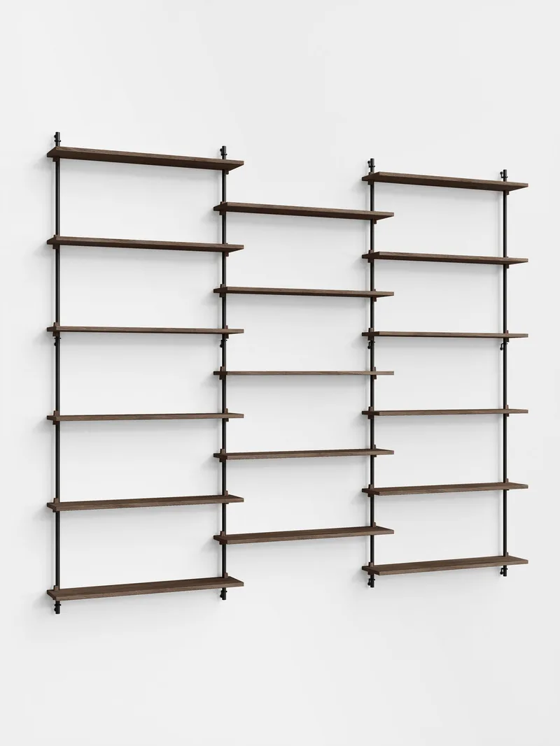 Wall Shelving – ws.200.3 van MOEBE in Smoked-Oak/Black – productfoto 4 van 4