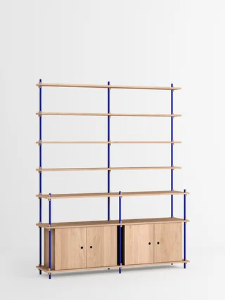 Shelving System – s.200.2.H von MOEBE in Oak/Deep-Blue – Produktfoto 4 von 4