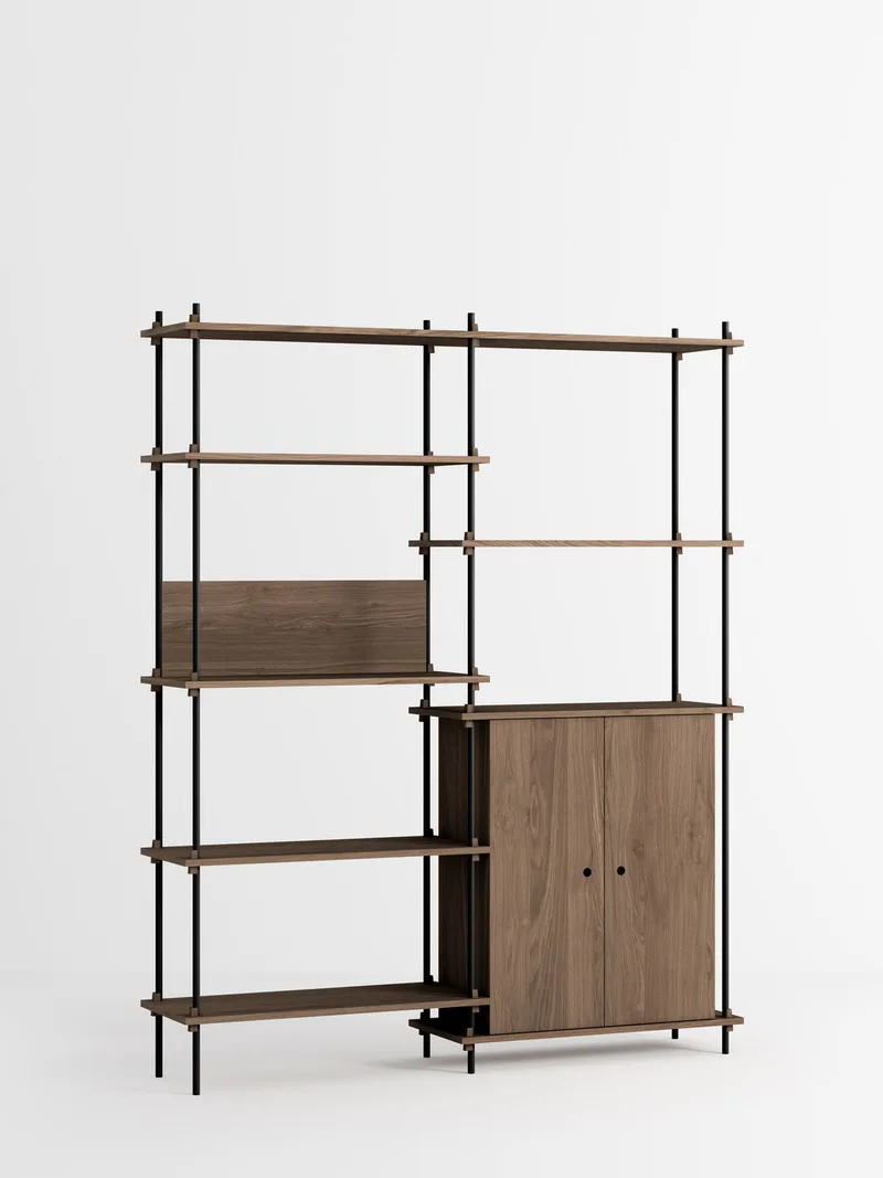 Shelving System – s.200.2.I van MOEBE in Smoked-Oak/Black – productfoto 4 van 4