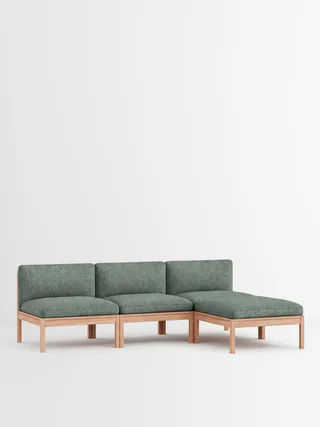 3 Seater Sofa with Chaise Longue von MOEBE in Moss, Moss 0003, Oak – Produktfoto 33 von 33