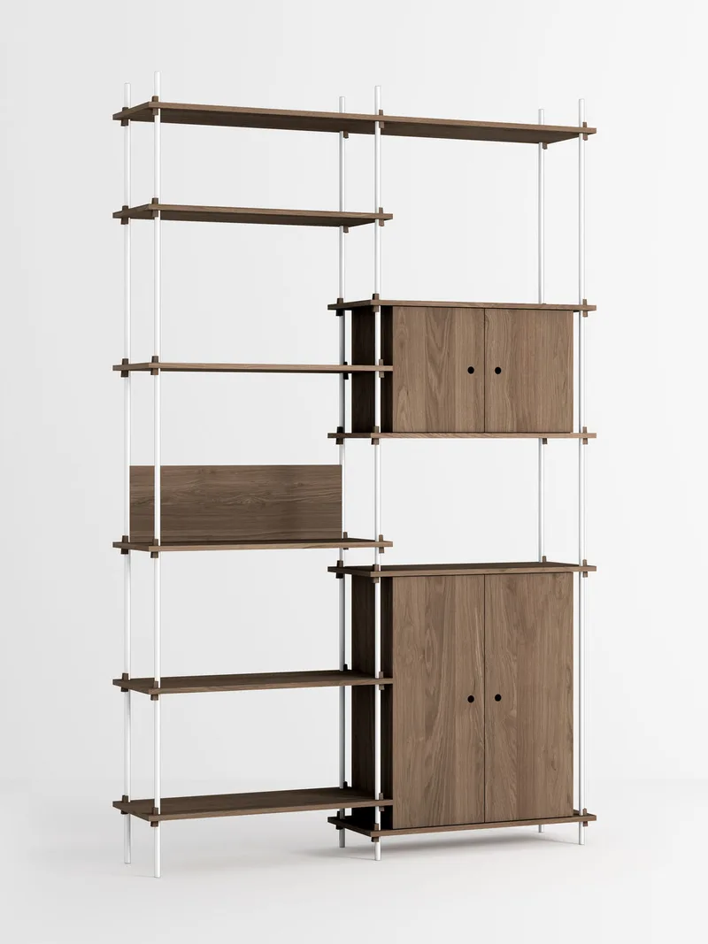 Shelving System – s.255.2.I by MOEBE in Smoked-Oak/White – product photo 4 of 4