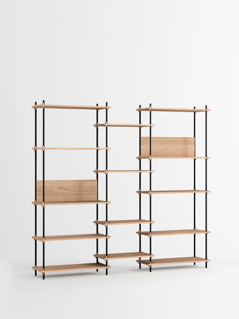 Shelving System – s.200.3.E by MOEBE in Oak/Black – product photo 4 of 4