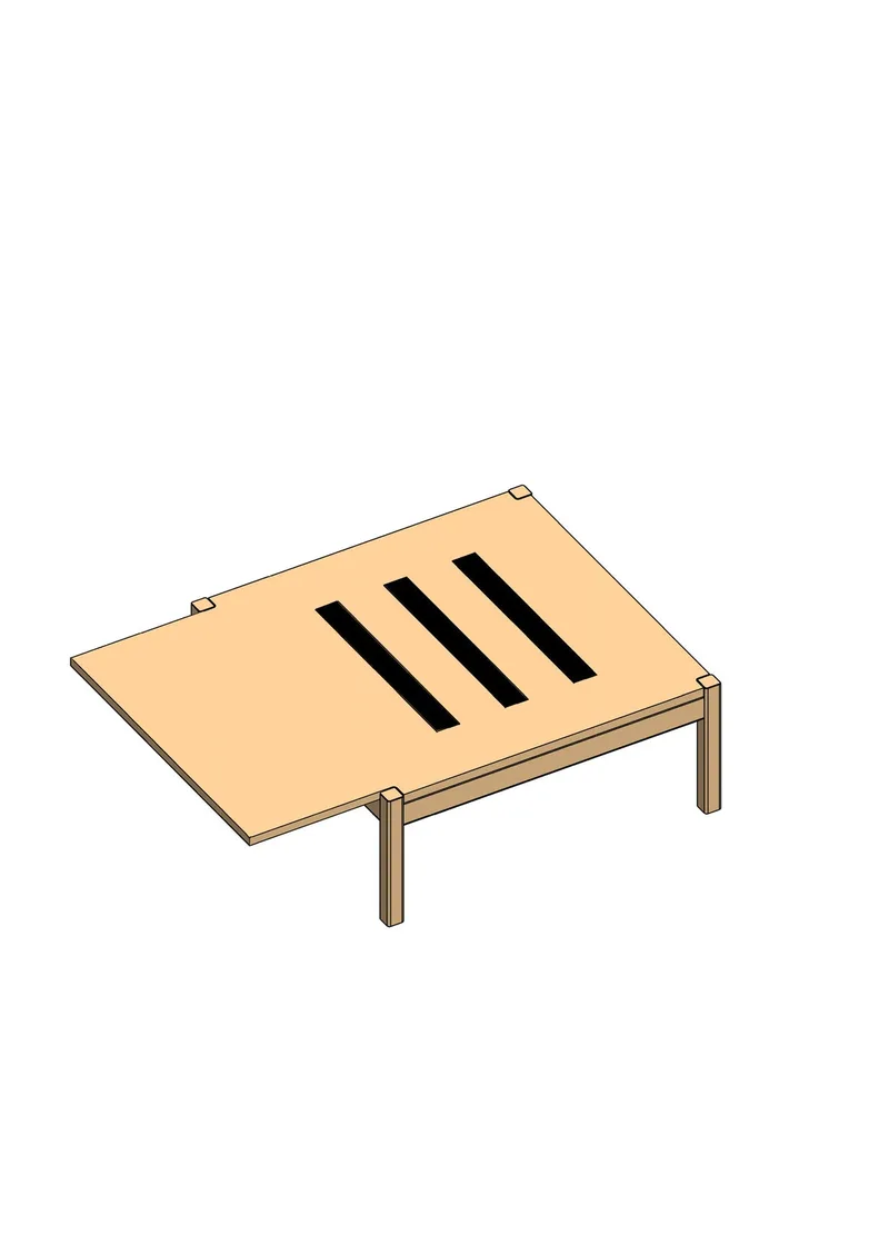 Ottoman with Side Table - Frame de MOEBE – photo du produit
