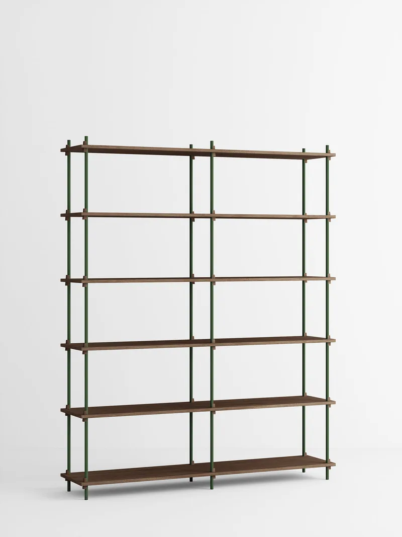 Shelving System – s.200.2.B van MOEBE in Smoked-Oak/Pine-Green – productfoto 4 van 4