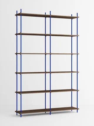 Shelving System – s.255.2.B van MOEBE in Smoked-Oak/Deep-Blue – productfoto 4 van 4